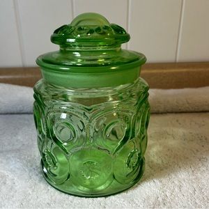 Moon and Star Apple Green Canister